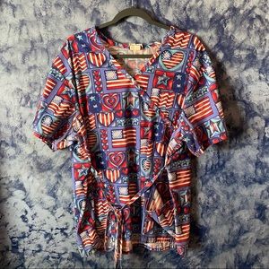 4th of July Scrub Top